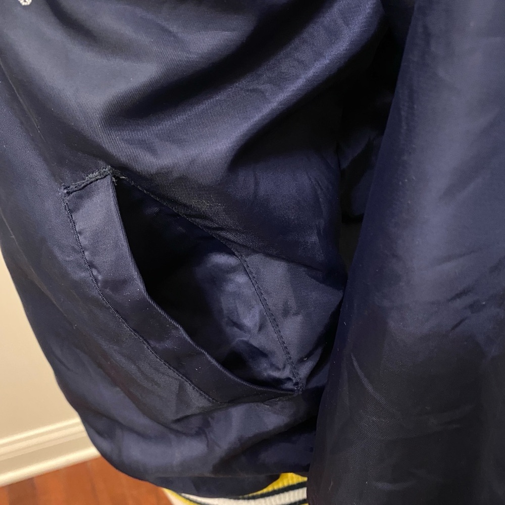 Adidas Men’s Michigan Wolverine Vintage Blue Yellow SZ 14/16 College Y2K Jacket - Picture 5 of 14